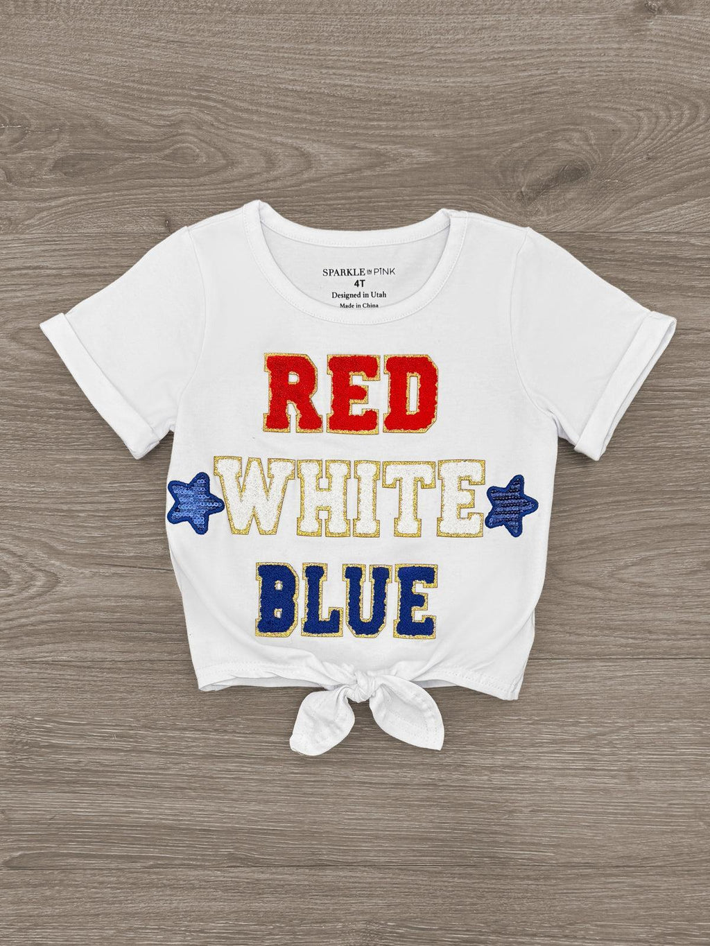 "Red, White, Blue" Red Denim Short Set | Sparkle in Pink