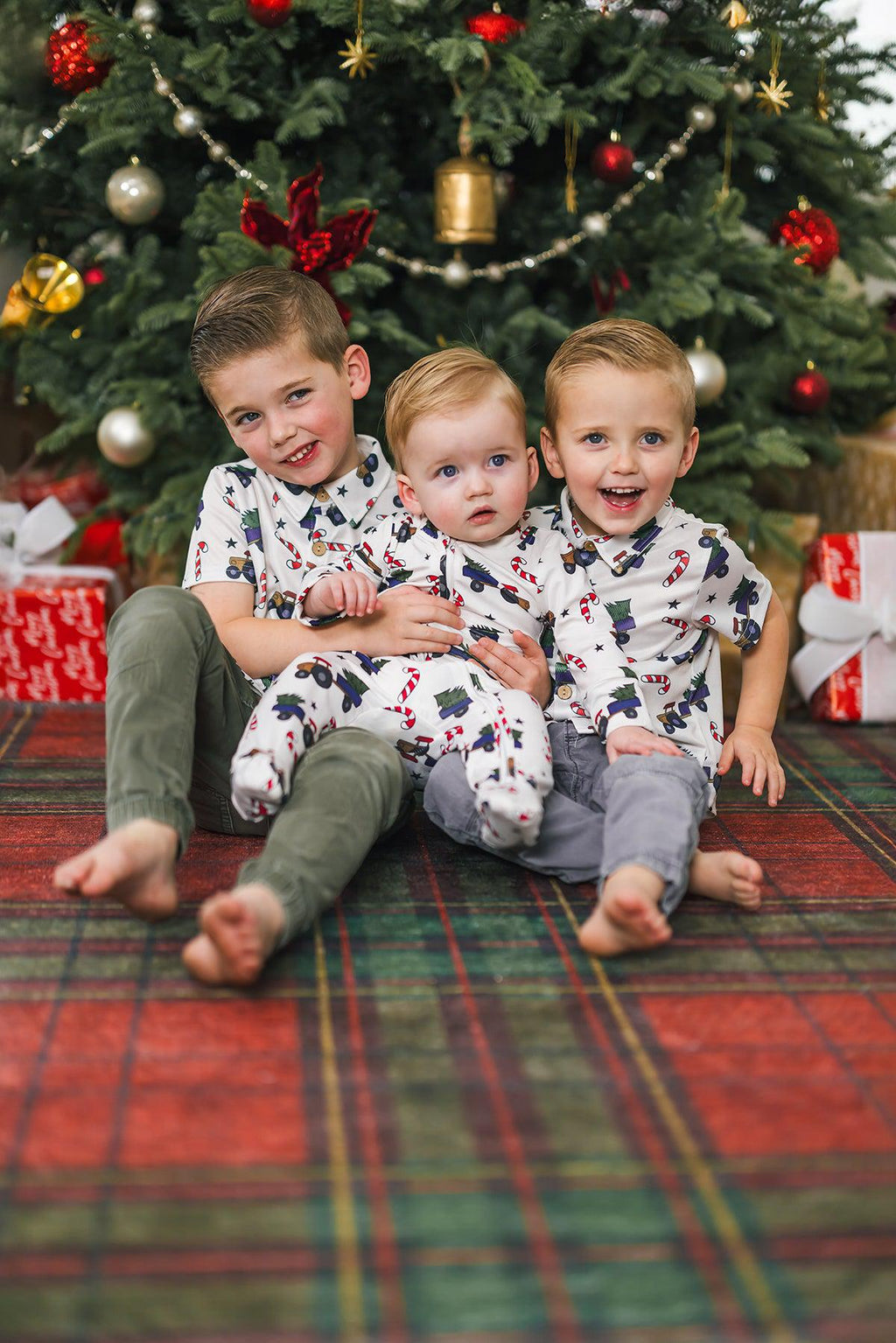 Christmas Tree Button Down Top | Sparkle in Pink