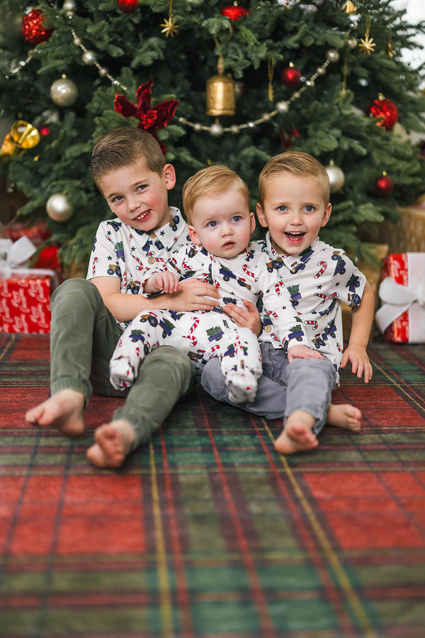 Christmas Tree Button Down Top | Sparkle in Pink