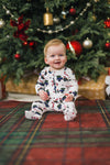 Bamboo White Candy Cane Truck Onesie | Sparkle in Pink