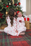 White Candy Cane Family Pajamas - AND PET BANDANA! | Sparkle in Pink