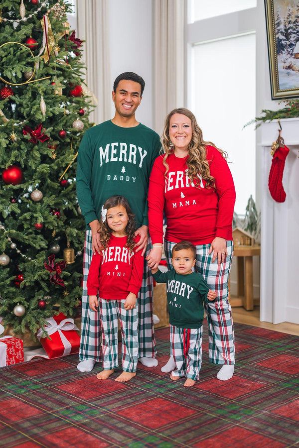 "Merry Mama, Daddy, & Mini" Family Pajamas | Sparkle in Pink
