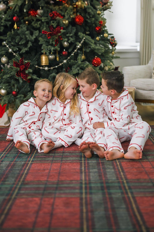 White Candy Cane Family Pajamas - AND PET BANDANA! | Sparkle in Pink