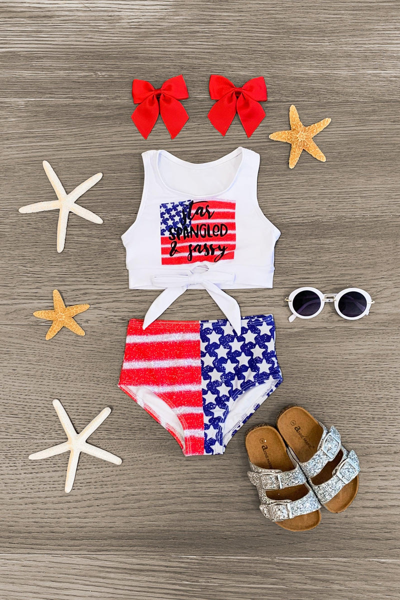 "Star Spangled & Sassy" High Waisted Bikini