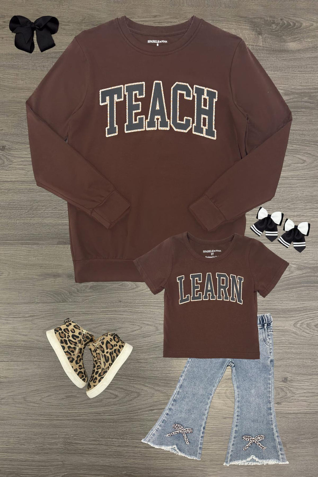 Mom & Me - "Teach & Learn" Top & Pant Set | Sparkle in Pink