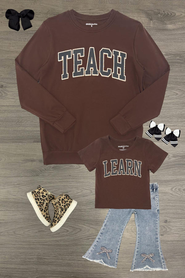 Mom & Me - "Teach & Learn" Top & Pant Set | Sparkle in Pink