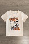 "Creep It Real" Cream Skater Ghost Top | Sparkle in Pink