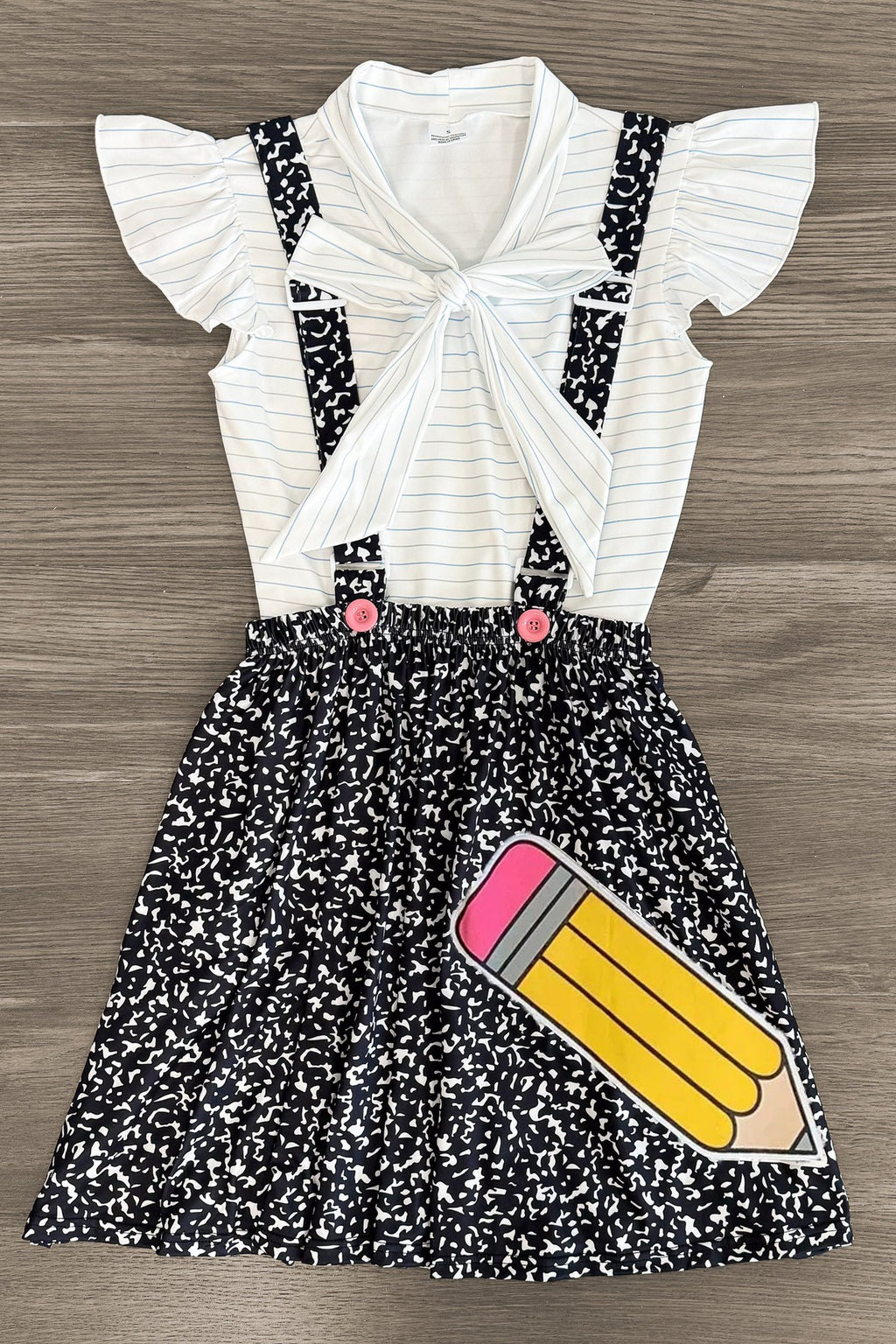 Composition Notebook Suspender Skirt Set | Sparkle in Pink