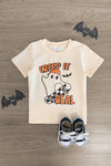 "Creep It Real" Cream Skater Ghost Top | Sparkle in Pink