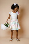 White Lace & Pastel Plaid Tie Skirt Set | Sparkle in Pink