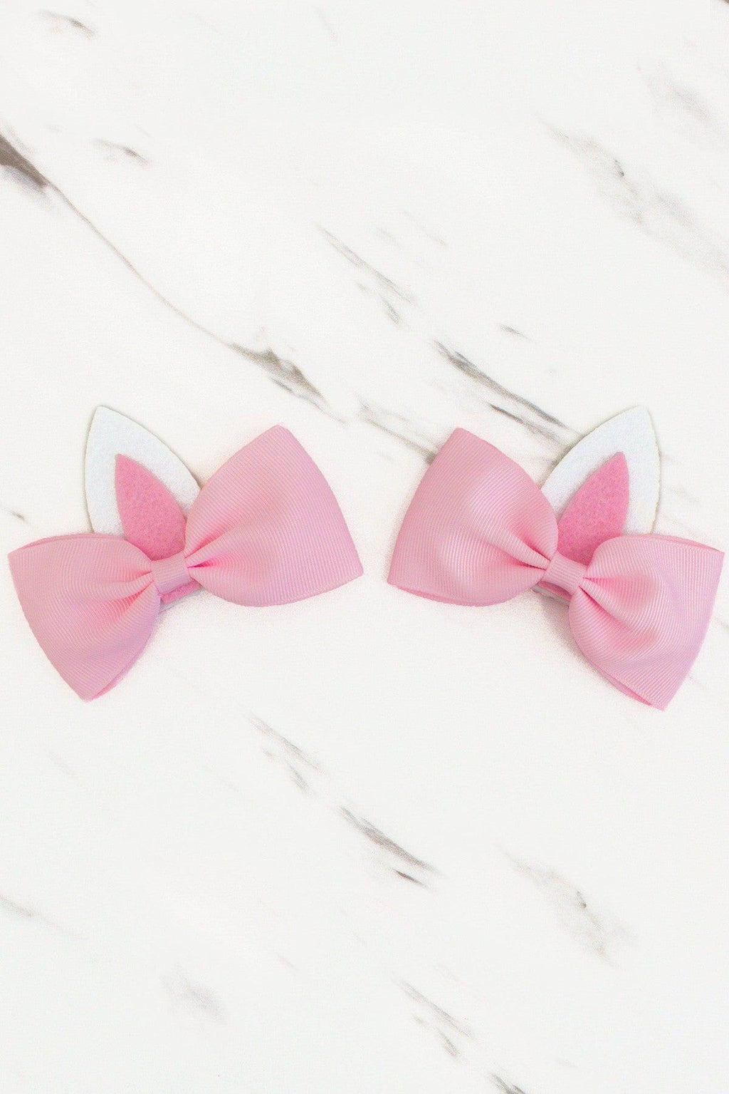 2 PACK- Sweet Bunny Ears Bow Set - Sparkle in Pink