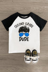 "Pre-K - 3rd Grade Dude" White & Black Top - Sparkle in Pink