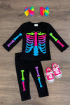 3pc Skeleton Tutu Pant Costume Set - Sparkle in Pink