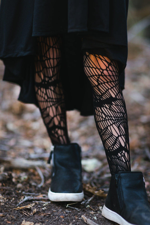 Black Vampire Queen Tights - Sparkle in Pink
