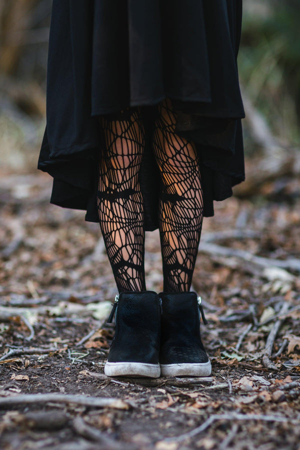 Black Vampire Queen Tights - Sparkle in Pink