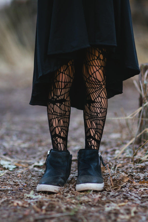 Black Vampire Queen Tights - Sparkle in Pink