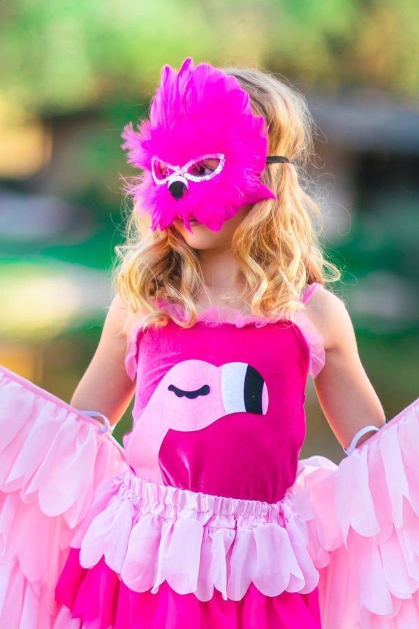 Pink Flamingo Feather Mask - Sparkle in Pink