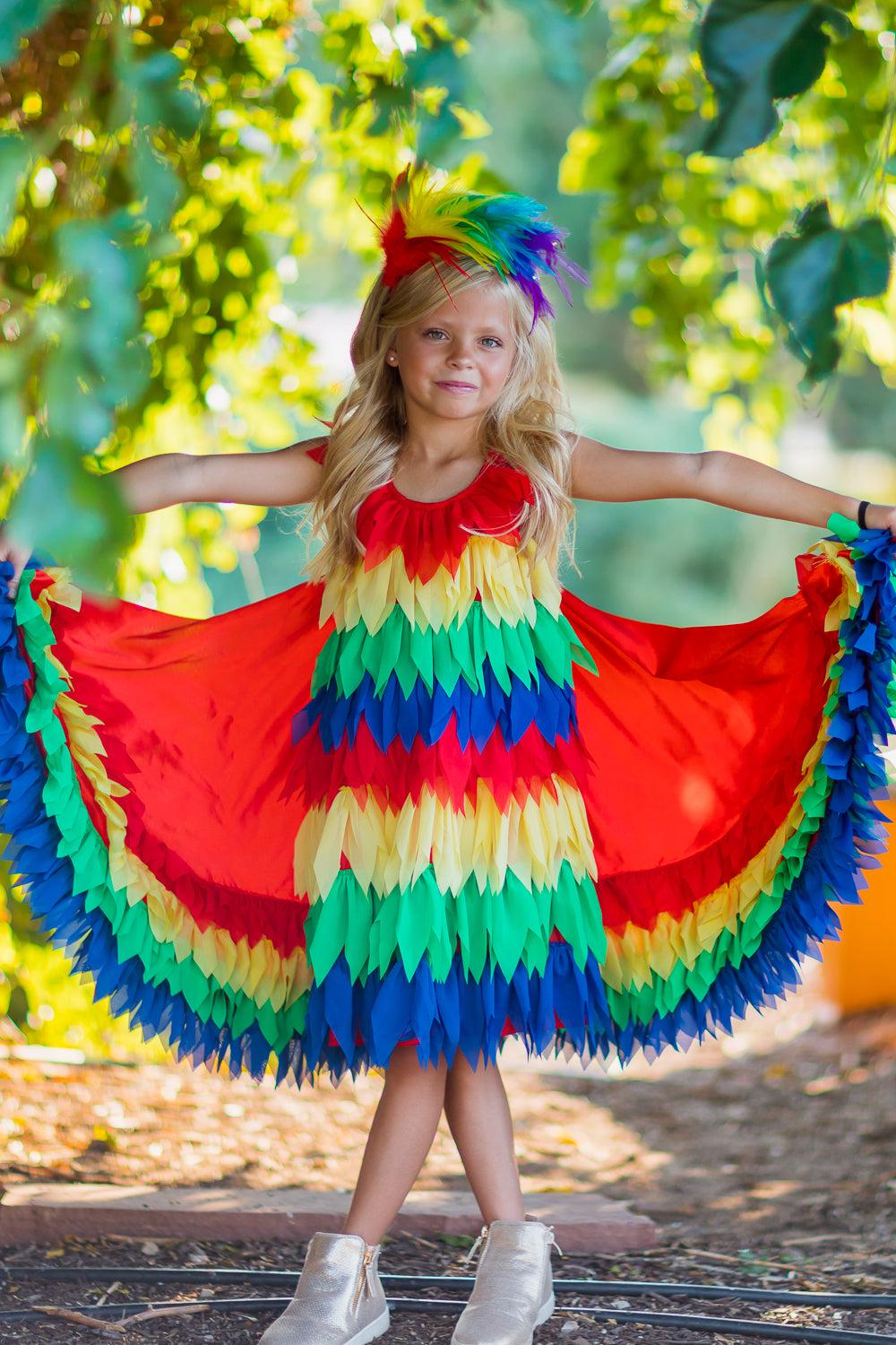 Rainbow Parrot Costume - 3 Piece Set - Sparkle in Pink