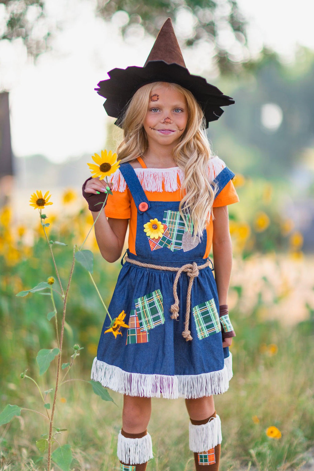 Scarecrow Costume - 5 Piece Set - Sparkle in Pink