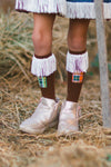 Scarecrow Costume Knee High Socks - Sparkle in Pink
