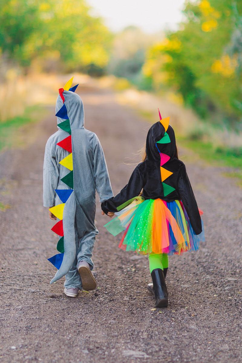 Gray Dinosaur Costume - Sparkle in Pink