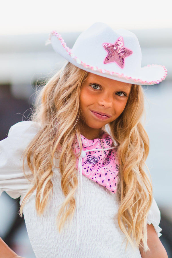 Sequin Star Cowgirl Hat - Sparkle in Pink