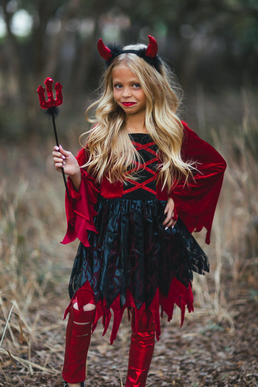Devil Costume - 4 Piece Set - Sparkle in Pink