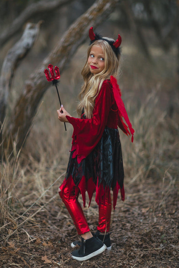 Devil Costume - 4 Piece Set - Sparkle in Pink