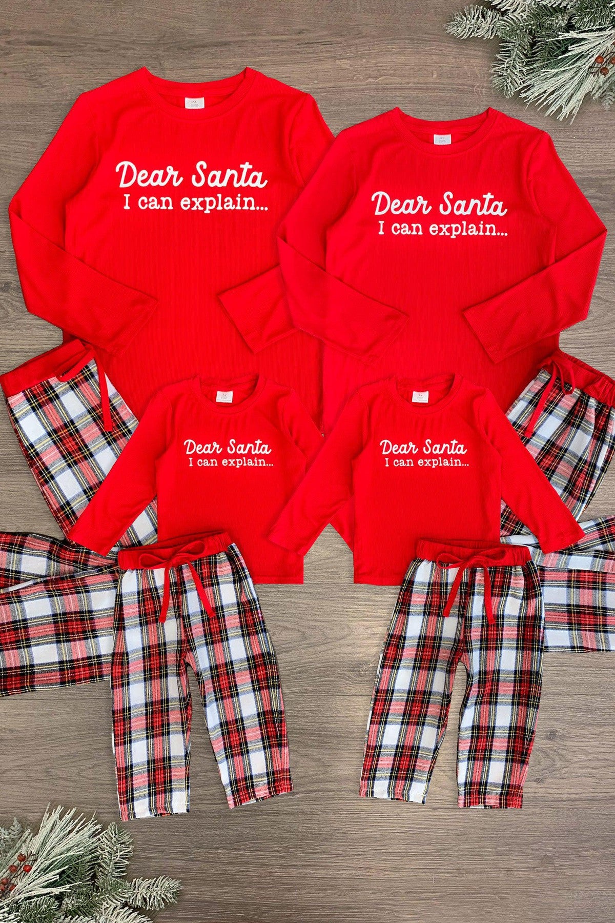 "Dear Santa I Can Explain" Family Pajamas - Sparkle in Pink
