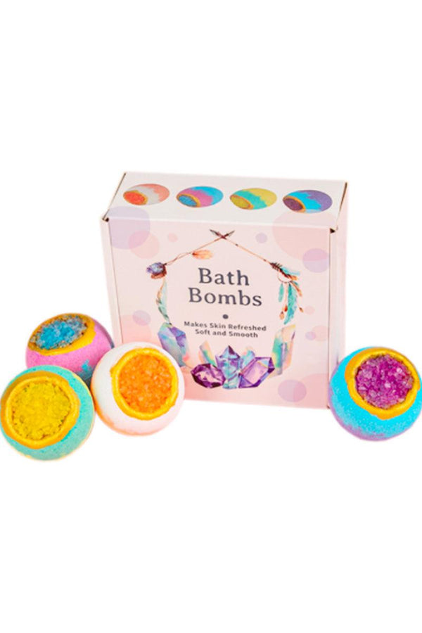 Crystal Bath Bomb - Set of 4 - Sparkle in Pink