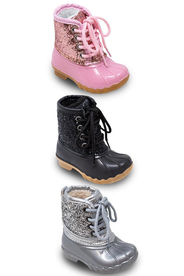 Snow Boots Glitter Duck Boots Girls Glitter Winter Boots Sparkle