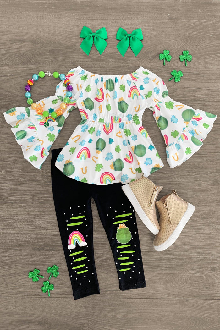 End Of The Rainbow Legging Set - Sparkle in Pink