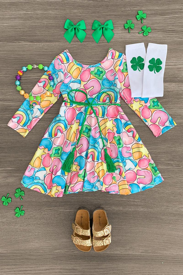 Rainbow Lucky Charms Dress - Sparkle in Pink