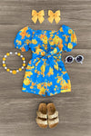 Blue & Marigold Romper - Sparkle in Pink