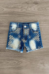 Mermaid Scale Denim Shorts - Sparkle in Pink