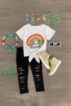"Lucky Charm" Rainbow Sequin Legging Set - Sparkle in Pink