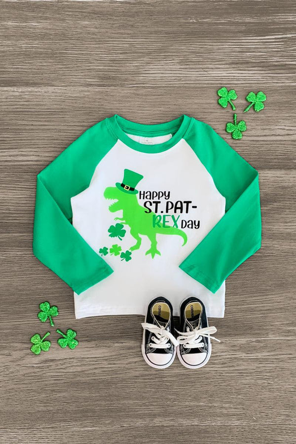 "Happy St. Pat-Rex Day" Top - Sparkle in Pink