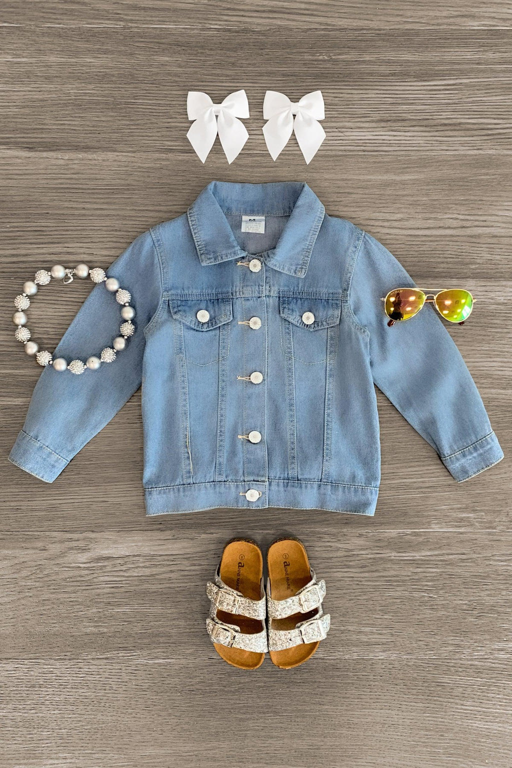 Blue Jean Denim Jacket - Sparkle in Pink