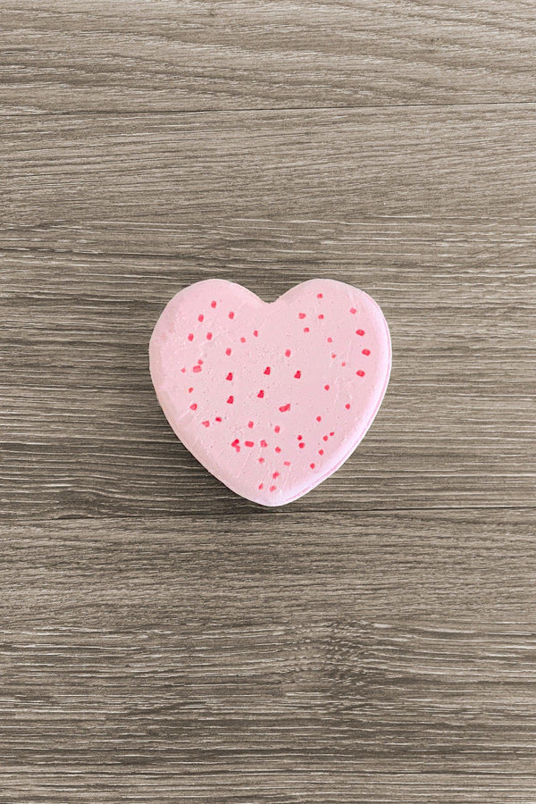 Pink Speckled Heart Bath Bomb - Sparkle in Pink