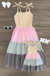 Mom & Me - Pastel Gingham Dress - Sparkle in Pink