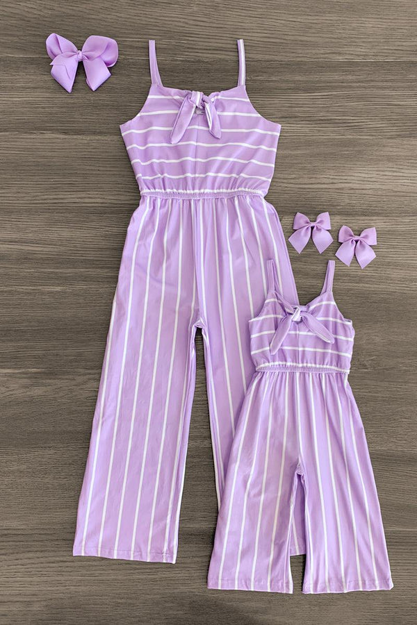 Mom & Me - Purple Stripe Jumpsuit - Sparkle in Pink