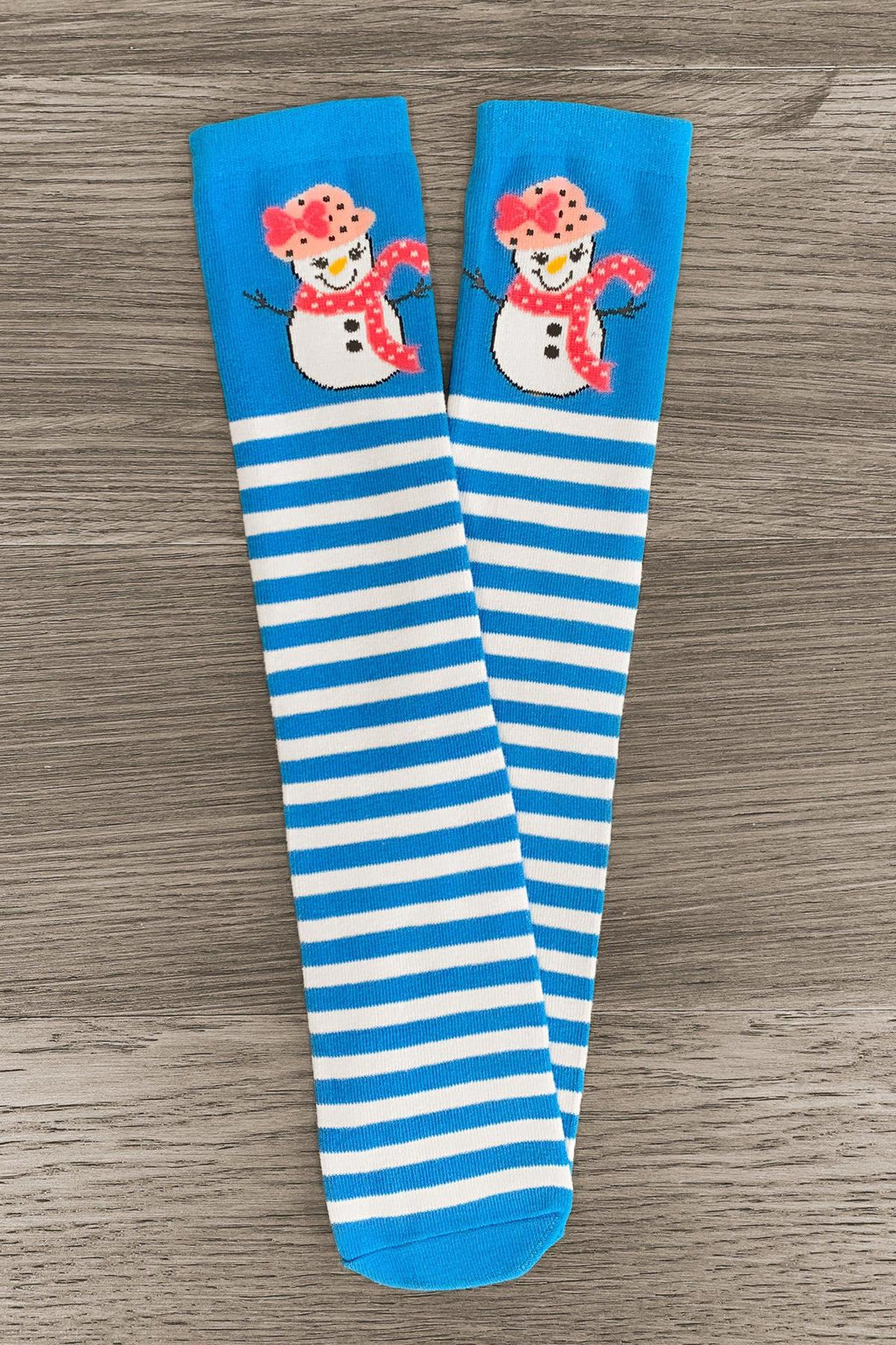 Striped Snowman Socks - Sparkle in Pink