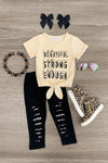 "I am... Beautiful, Strong, Enough" Legging Set - Sparkle in Pink