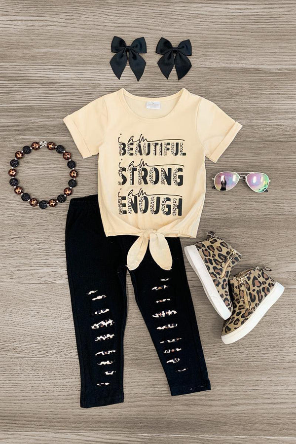 "I am... Beautiful, Strong, Enough" Legging Set