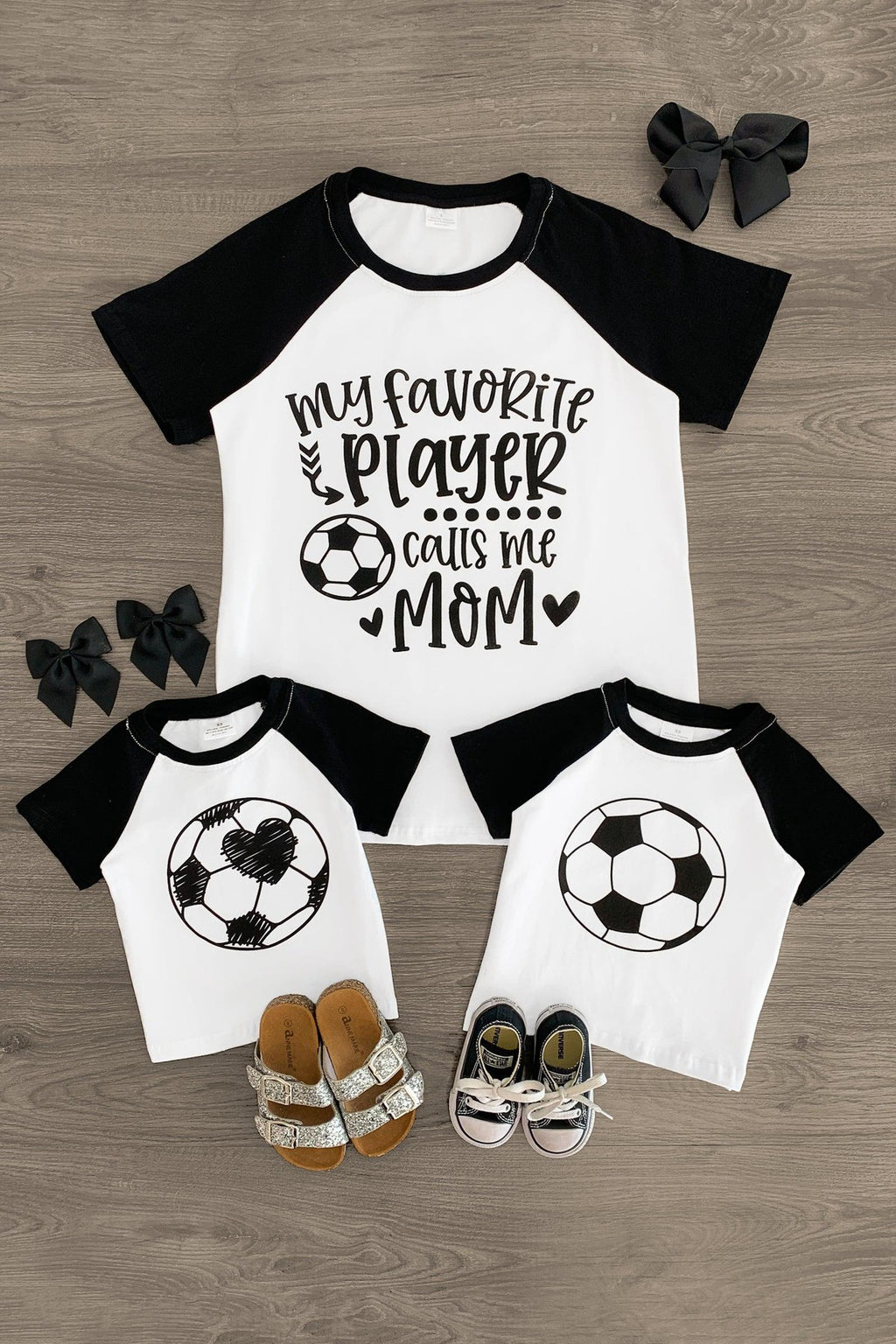 Mom & Kid - "My Favorite Player Calls Me Mom" Soccer Top - Sparkle in Pink