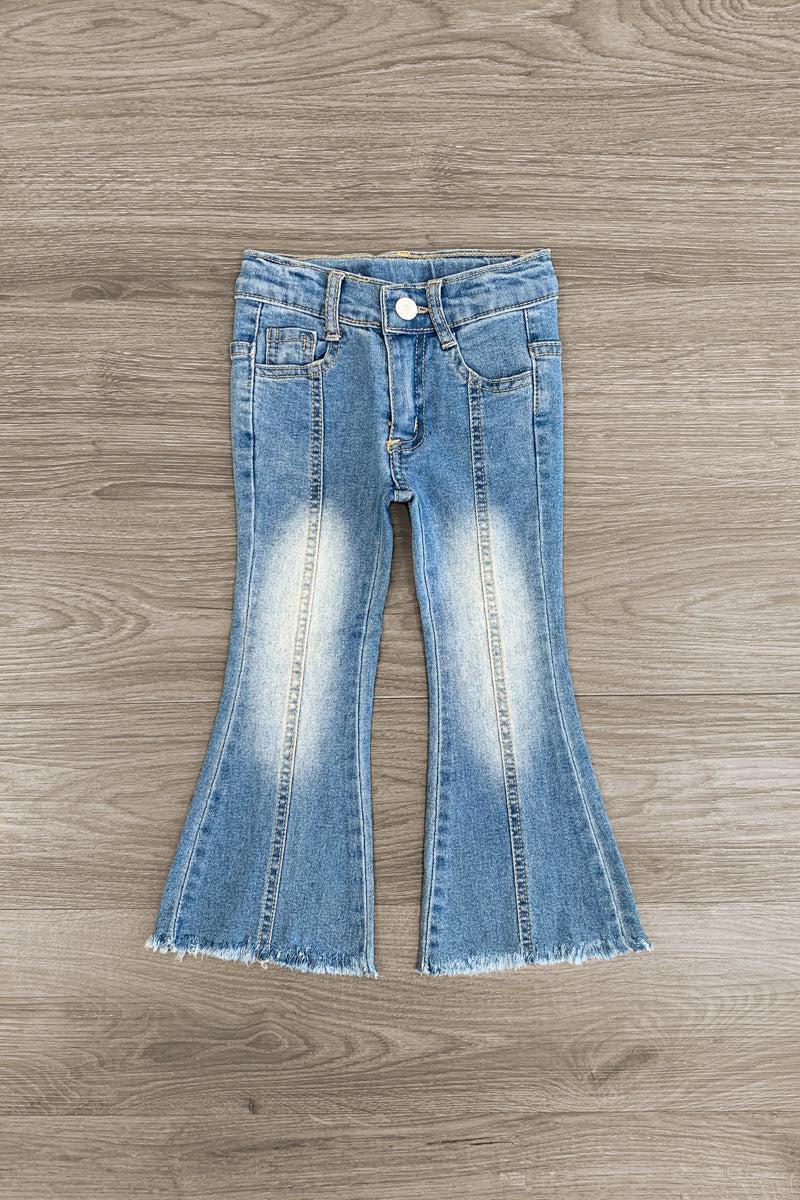 Blue Flare Jeans - Sparkle in Pink