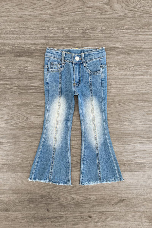 Blue Flare Jeans - Sparkle in Pink