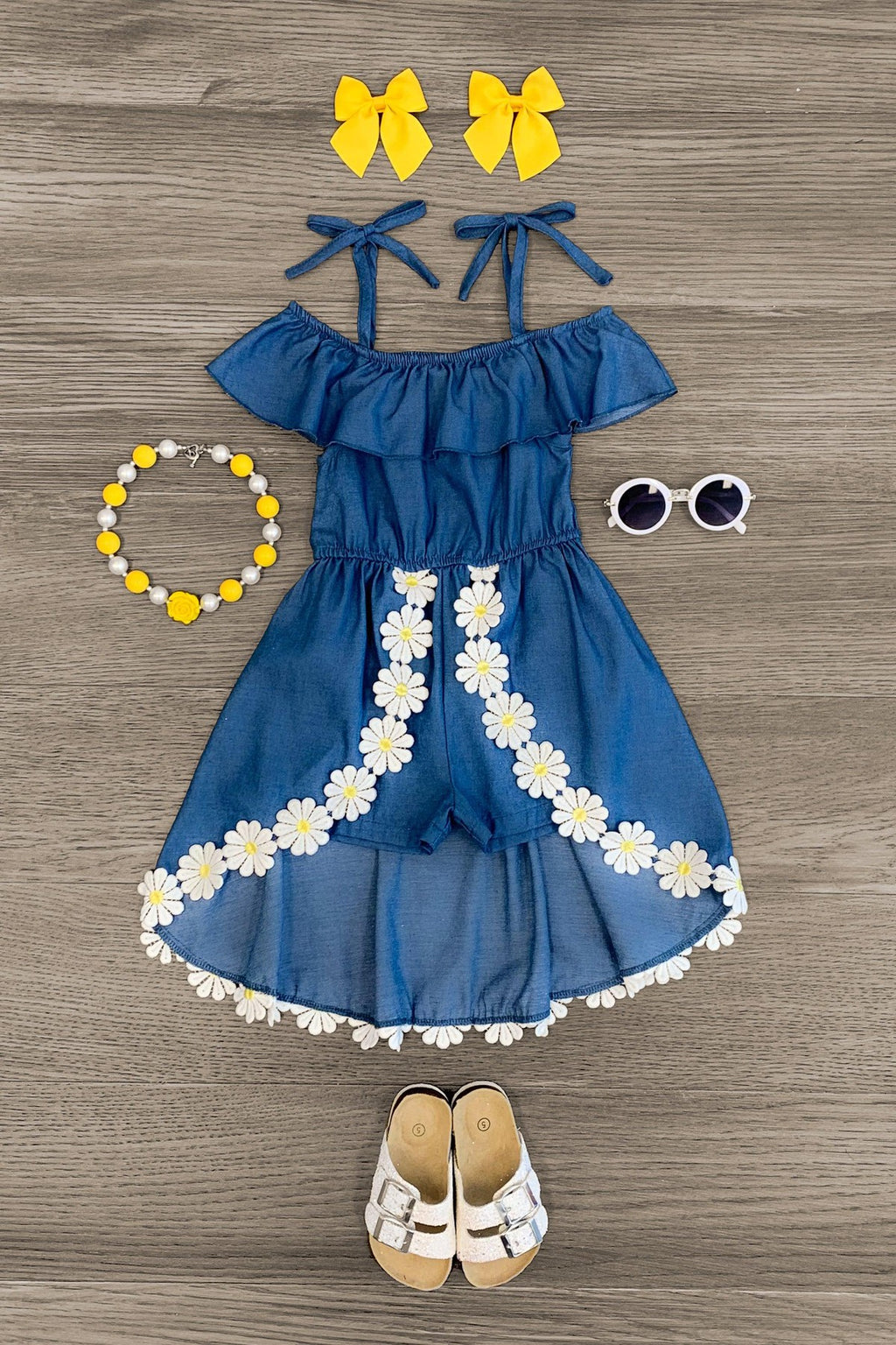 Denim & Daisy Cold Shoulder Skirted Romper - Sparkle in Pink
