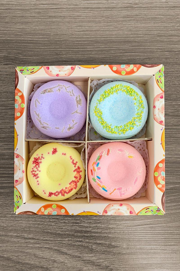 Donut Bath Bomb - Set of 4 - Sparkle in Pink