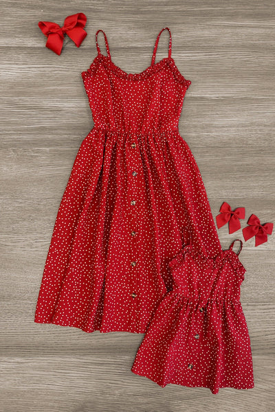 Red shops polka dot dress kids